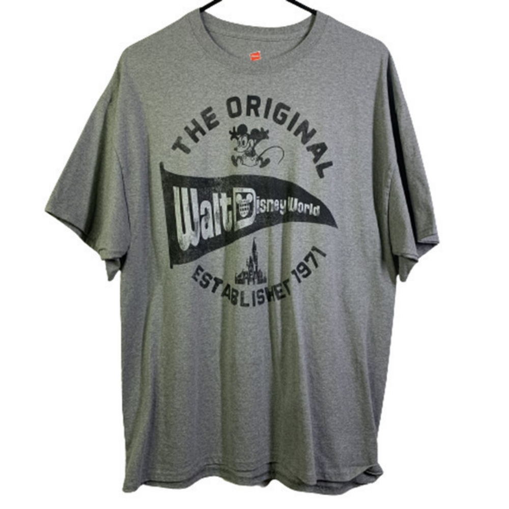 DISNEY PARKS x‎ HANES Grey Walt Disney World Original Graphic T-Shirt